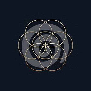A luxury background with a golden Flower of Life