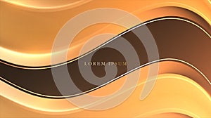 Luxury background with golden lines and shadow. Vector deluxe template. Luxury modern banner for advertising design