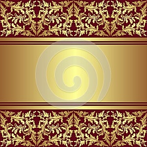 Luxury Background with golden ornamental border.