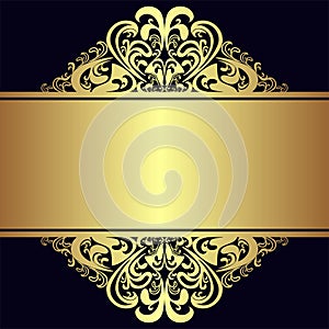 Luxury Background with royal golden Borders and Ribbon.