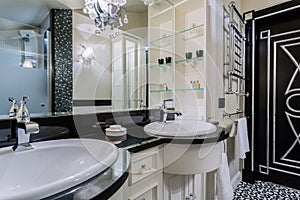 Luxury bathroom in baroque style