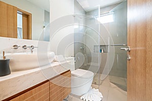 Luxury bathroom features basin, toilet bowl home, house ,building