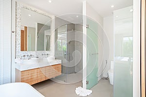 Luxury bathroom features basin, toilet bowl home, house ,building