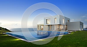 Luxury beach house with sea view swimming pool and terrace in modern design, Vacation home for big family