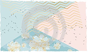 Luxury beauty background Elegant pink blue gold line and flower background Theme of spring summer holiday sale luxury beauty