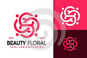 Luxury Beauty Floral Logo Design, brand identity logos vector, modern logo, Logo Designs Vector Illustration Template