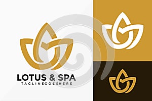 Luxury Beauty Lotus Spa Logo Vector Design. Abstract emblem, designs concept, logos, logotype element for template