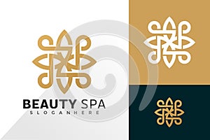 Luxury beauty spa logo vector design. Abstract emblem, designs concept, logos, logotype element for template