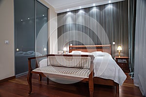 Luxury bedroom interior - evening shot