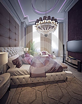 Luxury bedroom neoclassicism style photo