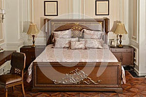 Luxury bedroom room furniture in house
