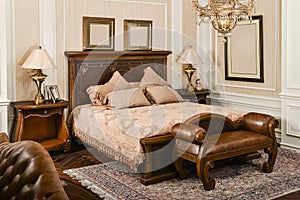 Luxury bedroom room furniture in house