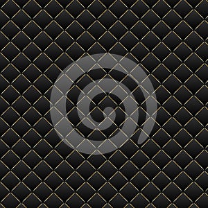 Luxury black background. Dark geometric squares pattern texture.