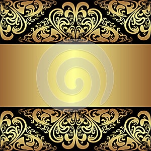Luxury black Background with golden royal Borders