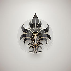 Luxury Black Decorative Element Logo On White Background