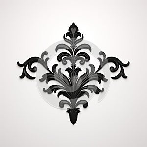 Luxury Black Decorative Element On White Background