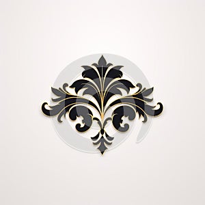 Luxury Black Decorative Emblem Vector Illustration