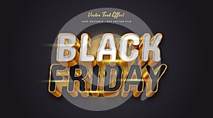 Luxury Black Friday Editable Text with 3D Effect