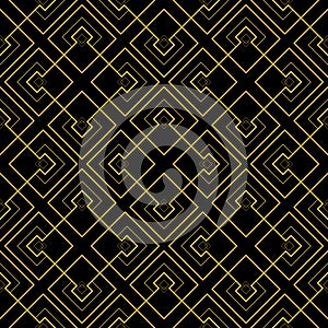 Luxury black and gold art deco patterns collection