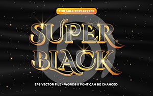Luxury black gold 3d editable text effect