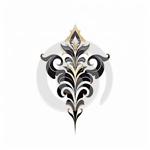 Luxury Black And Gold Decorative Design On White Background