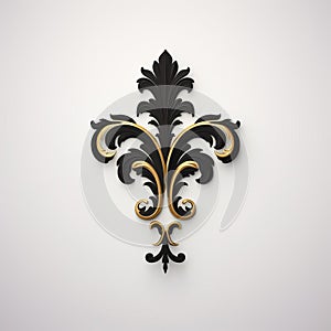 Luxury Black And Gold Fleurdelis Ornate Wall Sculpture photo