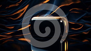 Luxury Black Gold Gadget Display On Dark Fabric