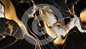 Luxury black and metallic gold marble background. Black and gold marble texture design for cover book or brochure, poster,