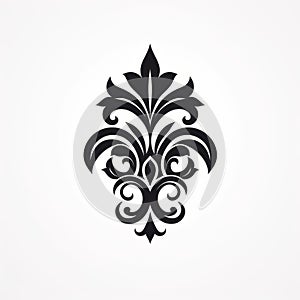 Luxury Black Ornament Design On White Background