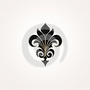 Luxury Black And White Fleur De Lis Logo Design