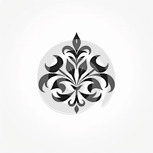 Luxury Black And White Floral Design Icon