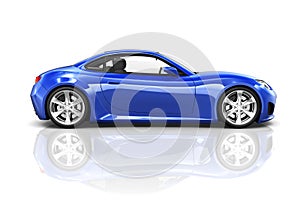 Luxury Blue 3D Sports Car