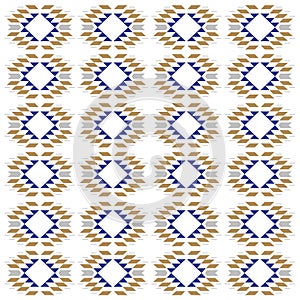Luxury Blue Brown Ornamental Pattern