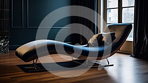 Luxury Blue Chaise Lounge In Glasgow Style: Contemporary Minimalism With Future Tech