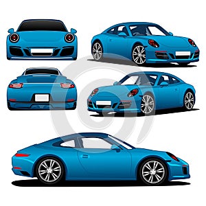 Luxury blue colour modern car illustration vector