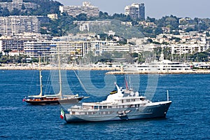 Luxury Boats off Cannes Coast