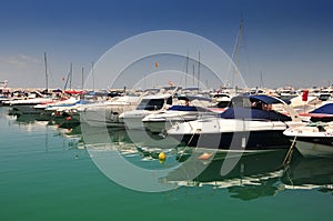 Luxury boats at Puerto Banus, Marbella, Malaga, Spain