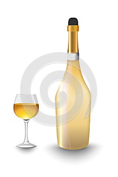 Luxury botton wine and glass photo