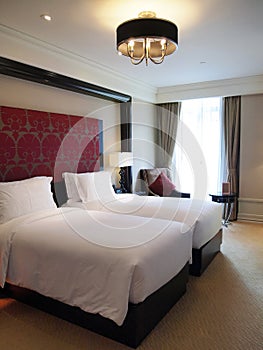 Luxury boutique hotel room photo