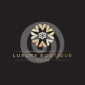 Luxury Boutique Logo design vector icon illustration inspiration with love rotated forming floral or flower