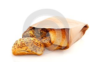 Luxury bread rolls in paper bag