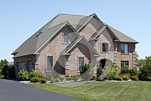 Luxury brick home in suburbs