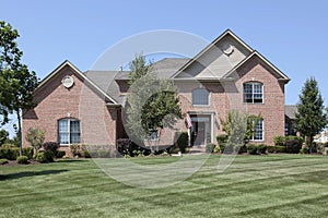 Luxury brick home in suburbs