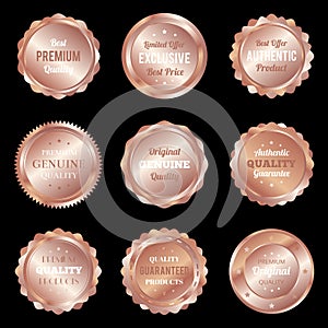 Luxury bronze badges and labels premium quality product