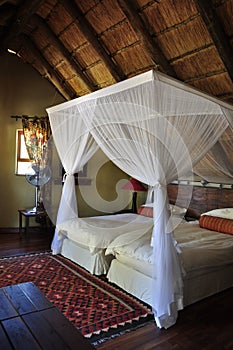 Luxury bush-lodge in the Deception Valley of the central Kalahari
