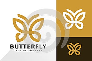 Luxury Butterfly Line Logo Vector Design, Creative Logos Designs Concept for Template