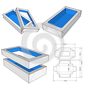 Luxury Cake Box and Die-cut Pattern.