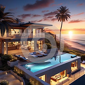 Luxury California Coastal Beach Home - Infinity Pool with Living Quarters Below