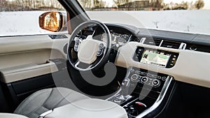 Luxury car interior details