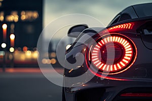 Luxury Car Tail Light at Twilight